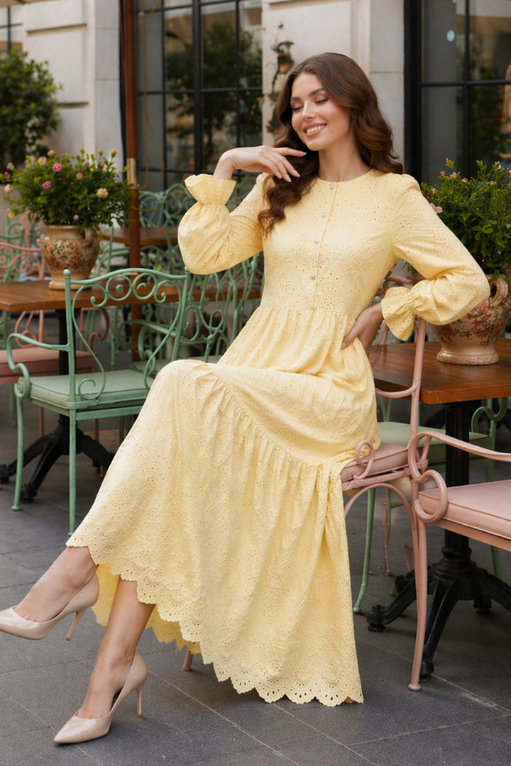 BNG Women Fisto Elbise B4469 Sarı - Strongsville