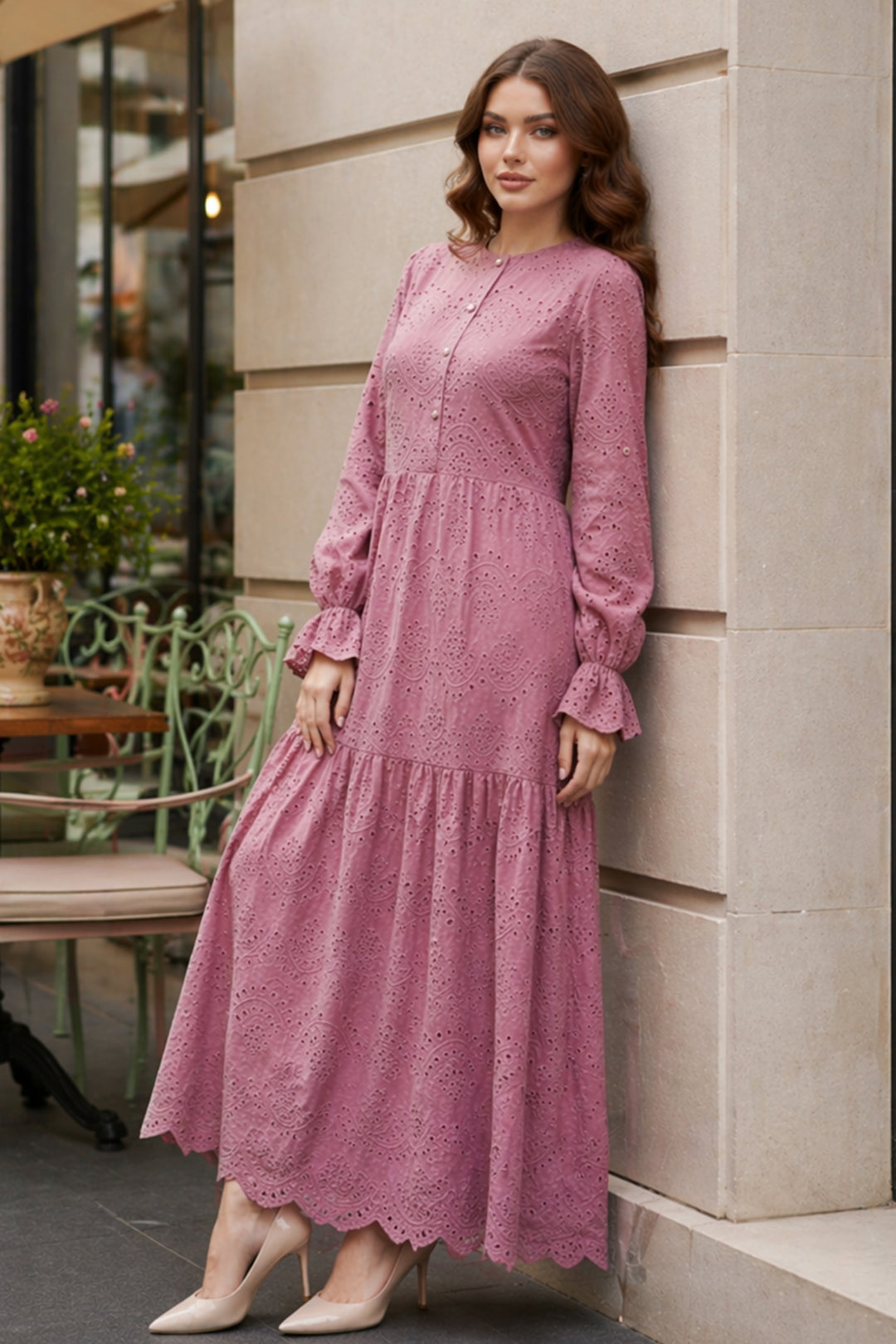 BNG Women Fisto Elbise B4469 Gül - Siegburg