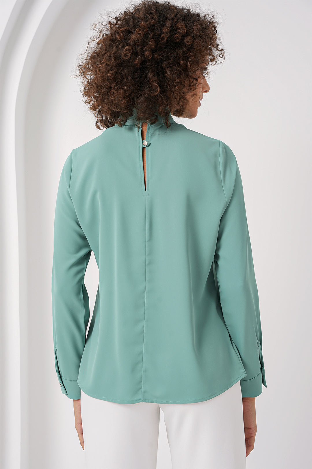 BGD Women Window Detailed Blouse - Water Green - Nürtingen