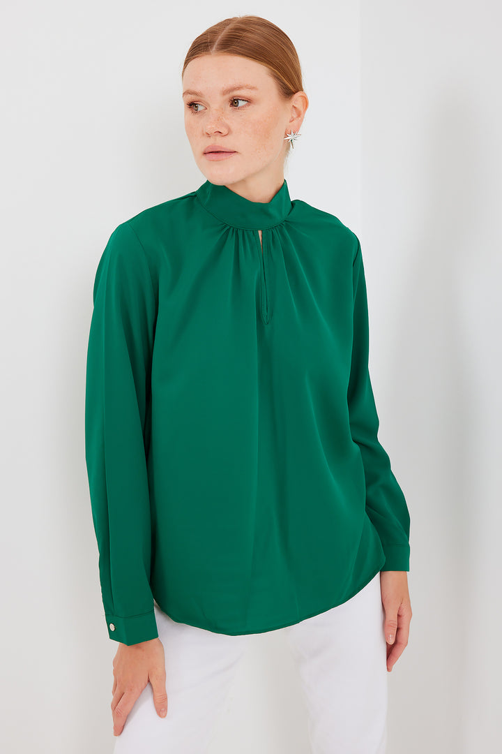 BGD Women Window Detailed Blouse - Emerald Green - Coimbra