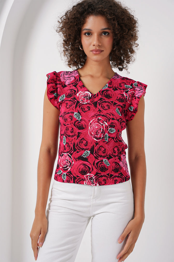 BGD Women Knitted Blouse - Dark Red - Buckeye