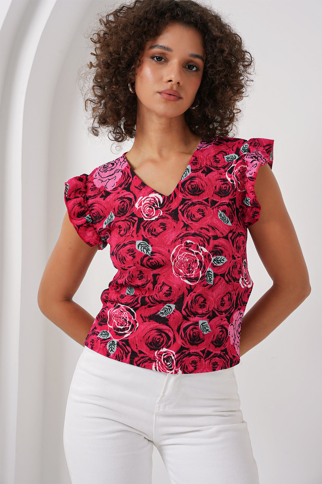 BGD Women Knitted Blouse - Dark Red - Buckeye
