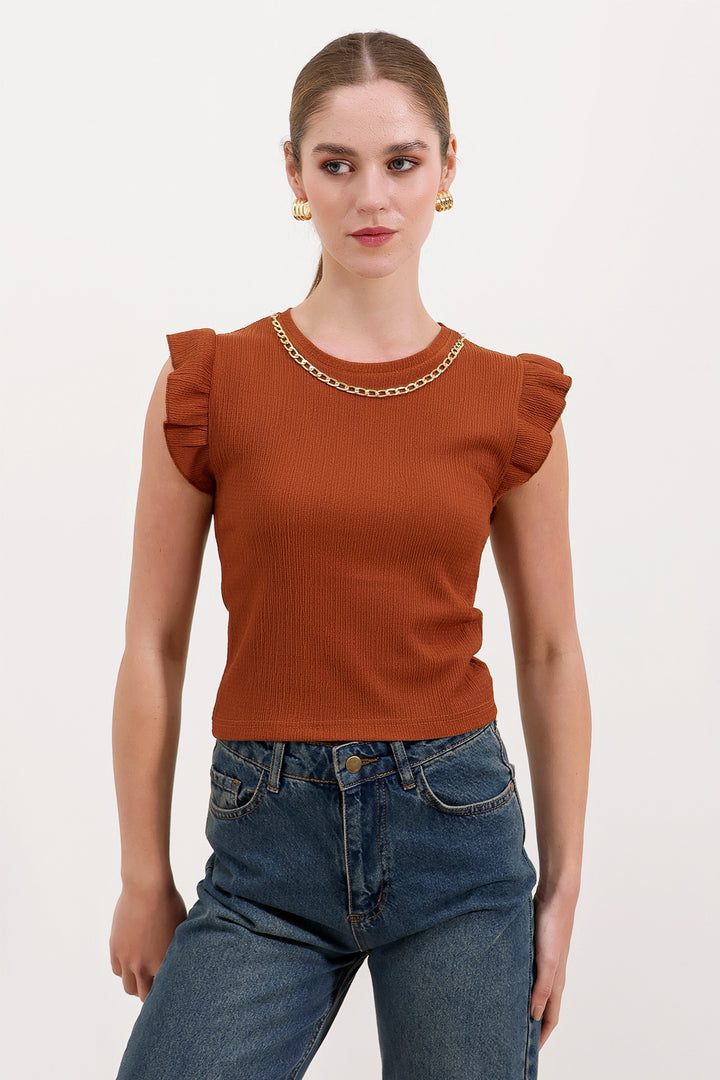 BGD Women Knitted Blouse - Tan - Chaniá