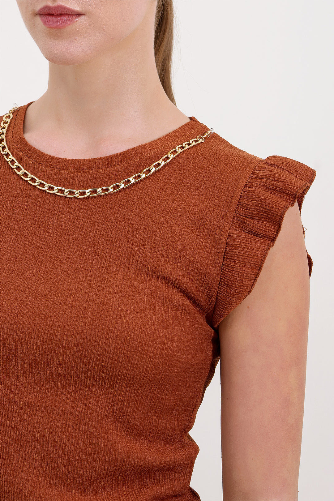 BGD Women Knitted Blouse - Tan - Chaniá