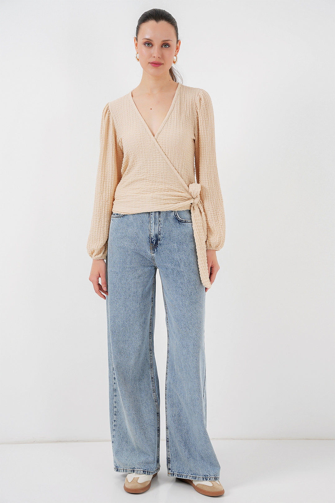 BGD Women Tire Weave Blouse - Biscuit - Atlantic City