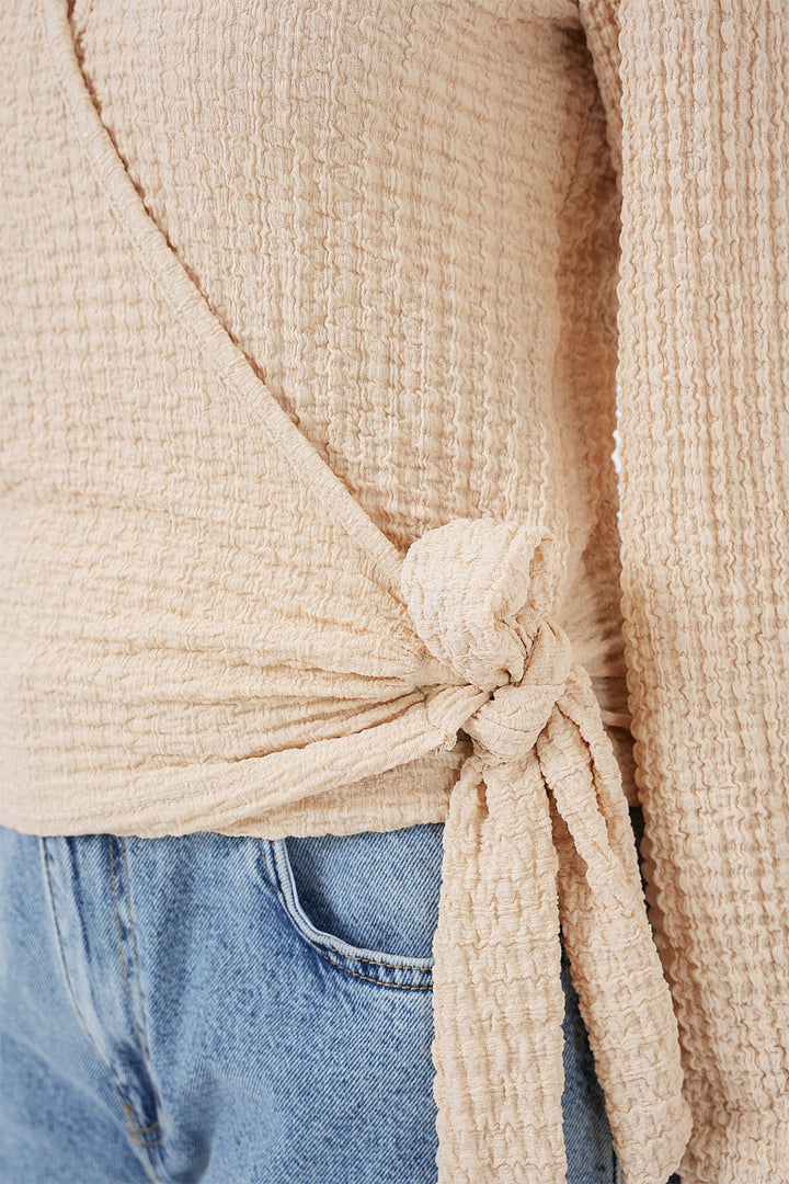 BGD Women Tire Weave Blouse - Biscuit - Atlantic City