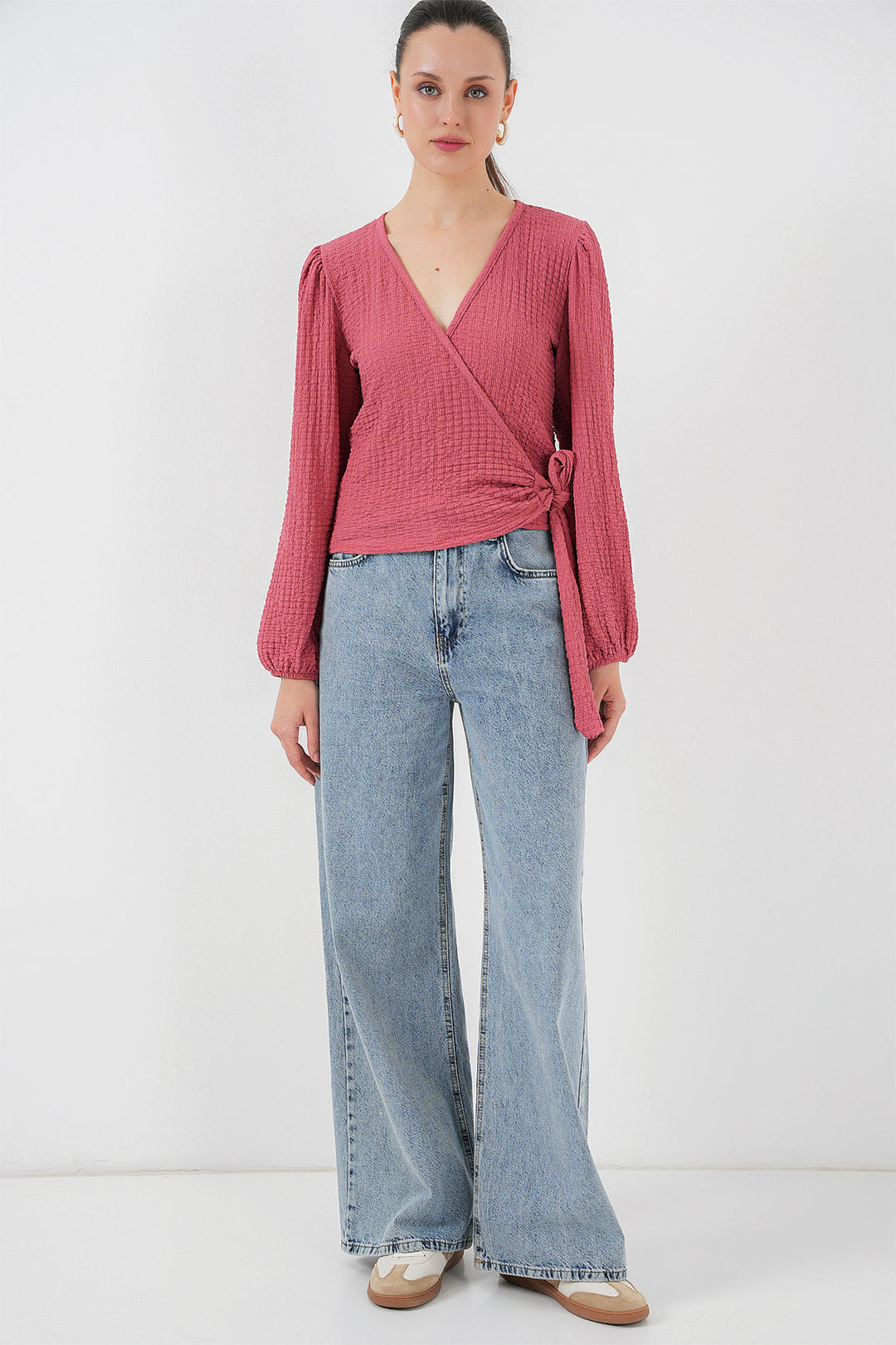 BGD Women Tire Knit Blouse - Rose Pink - Highland