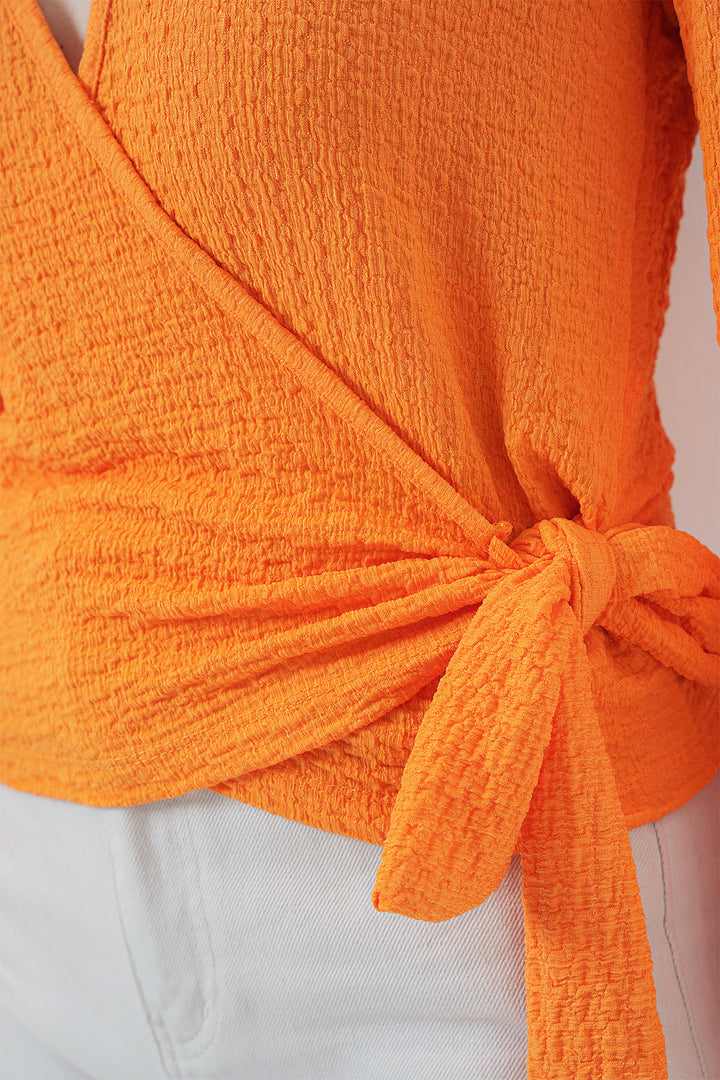 BGD Women Tire Weave Blouse - Orange - Wildwood