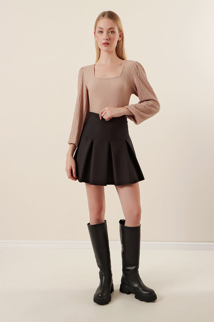 BGD Women Long Sleeve Blouse - Beige - Avondale