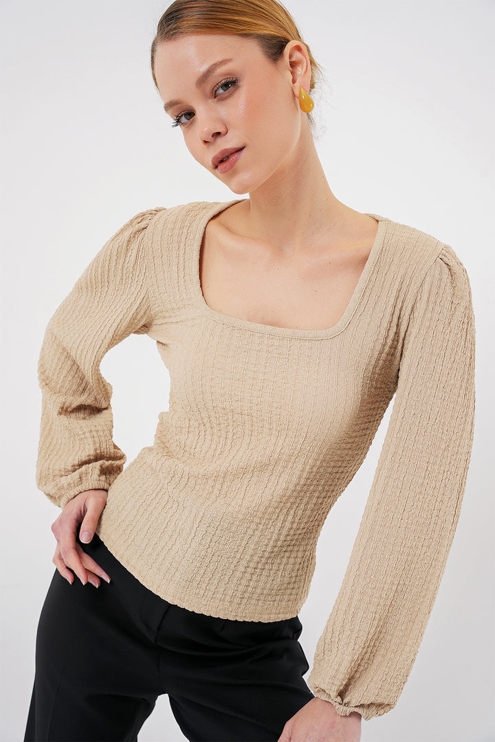 BGD Women Long Sleeve Blouse - Biscuit - Security-Widefield