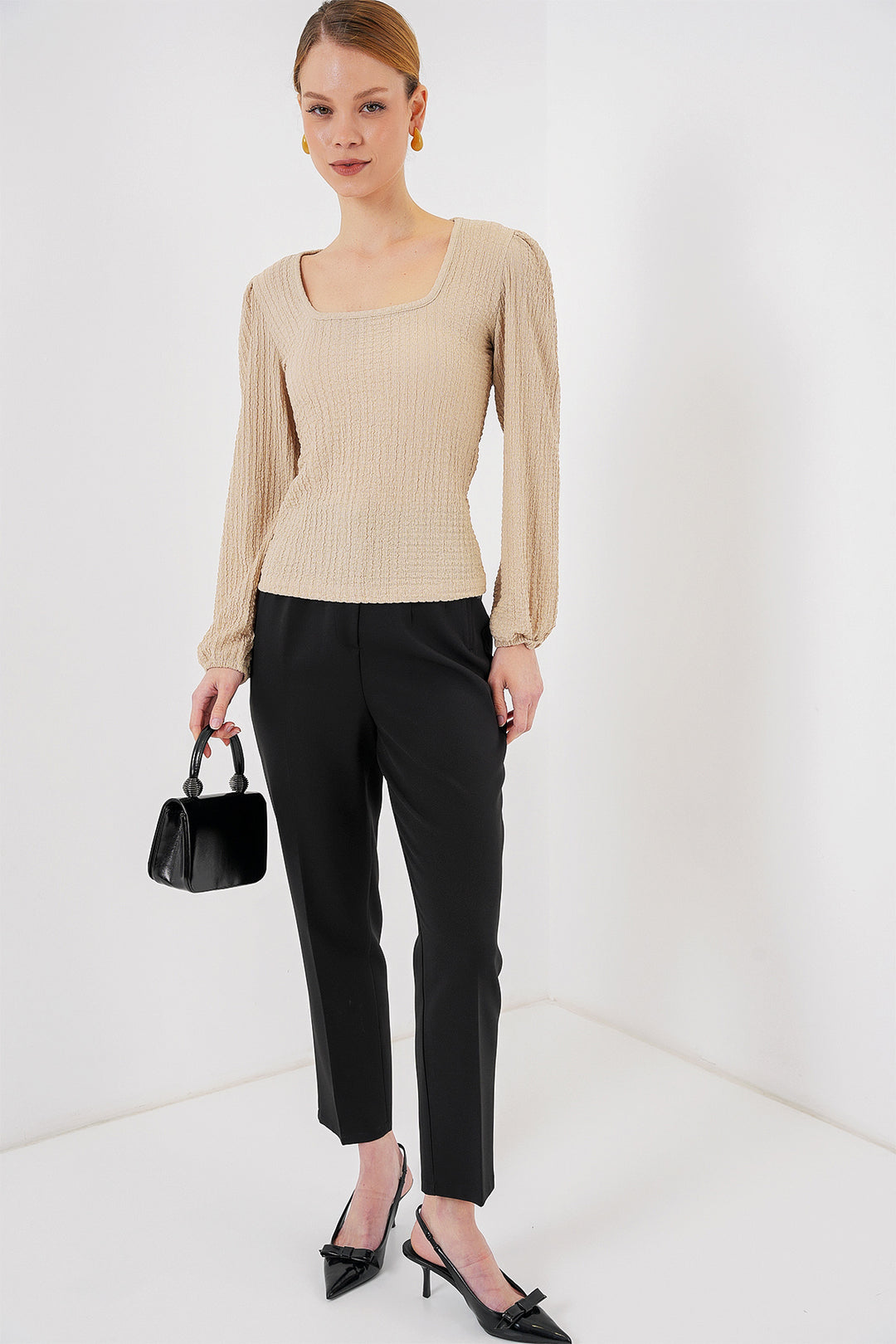BGD Women Long Sleeve Blouse - Biscuit - Security-Widefield