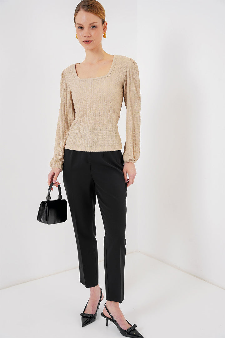 BGD Women Long Sleeve Blouse - Biscuit - Security-Widefield