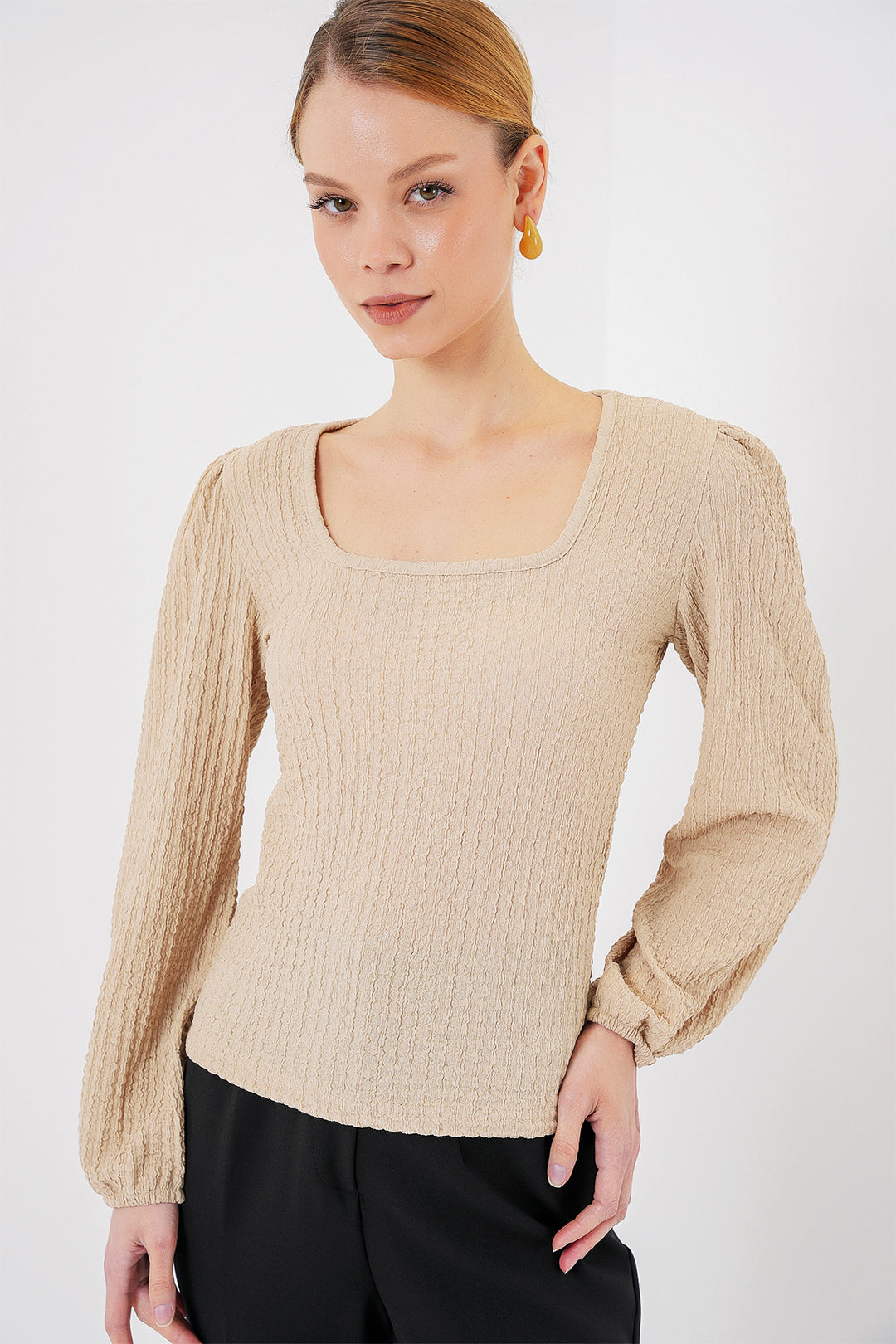 BGD Women Long Sleeve Blouse - Biscuit - Security-Widefield