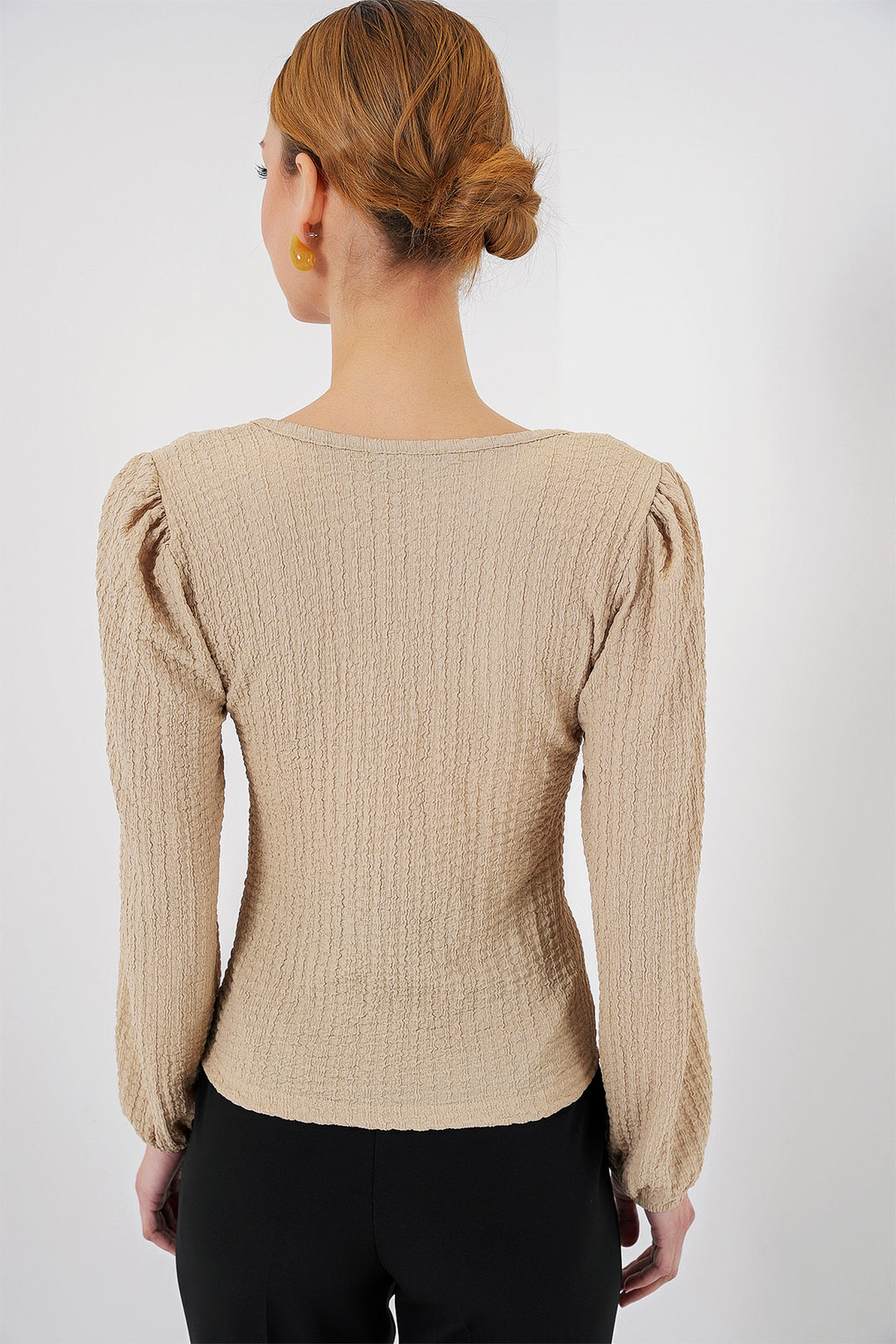 BGD Women Long Sleeve Blouse - Biscuit - Security-Widefield