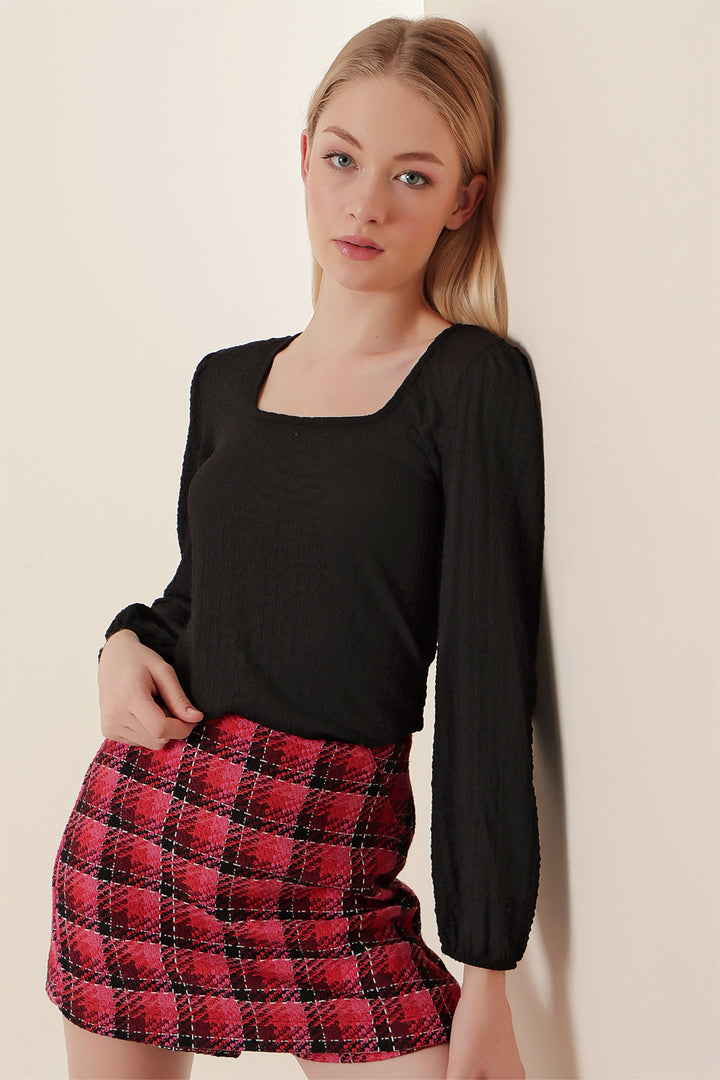 BGD Women Long Sleeve Blouse - Black - Avondale
