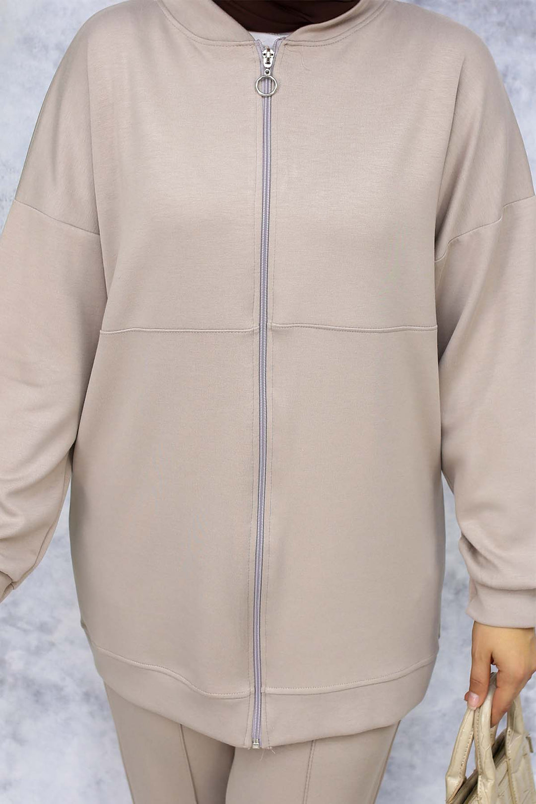 BNG Women Fermuarlı İkili Takım Bej 3344 - Progreso