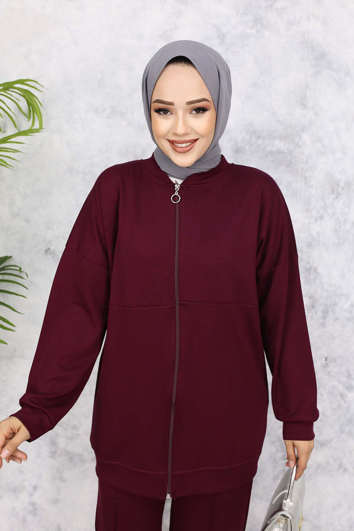 BNG Women Zippered Two-Piece Set - Burgundy 3344 - Ciudad Lázaro Cárdenas