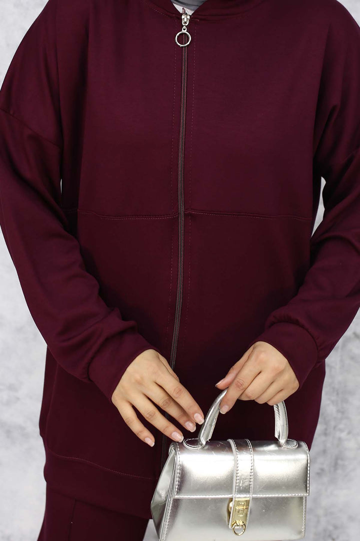 BNG Women Zippered Two-Piece Set - Burgundy 3344 - Ciudad Lázaro Cárdenas