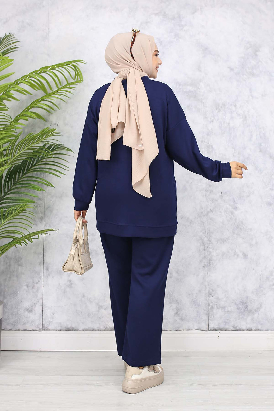 BNG Women Zippered Two-Piece Navy Blue Suit 3344 - Channelview