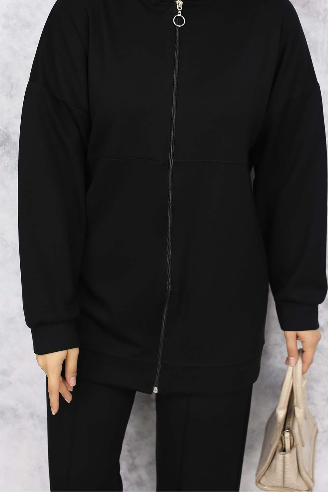 BNG Women Fermuarlı İkili Takım Siyah 3344 - Vineland