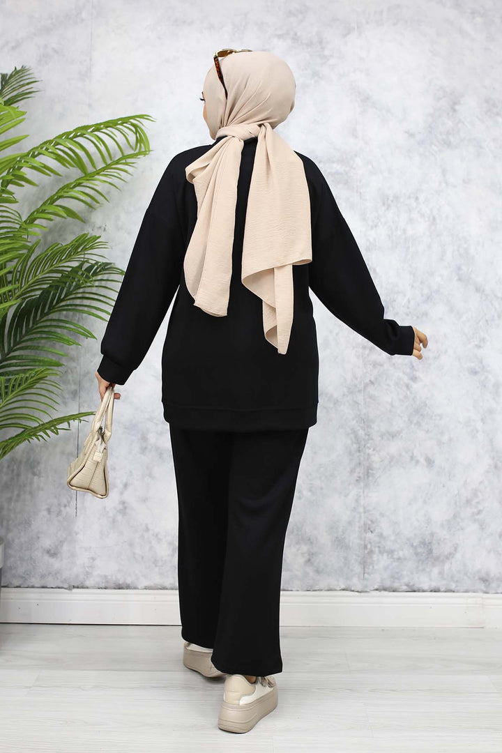 BNG Women Fermuarlı İkili Takım Siyah 3344 - Vineland