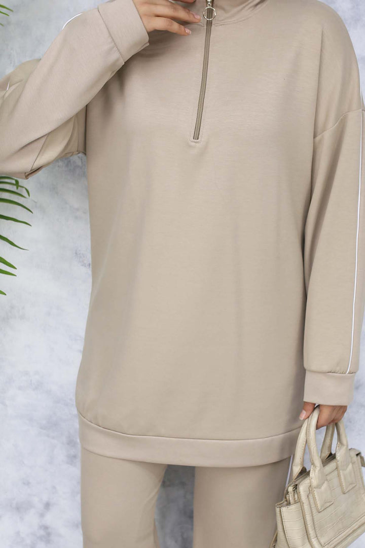 BNG Women Two-Piece Suit with Stripes - Beige 3367 - Kherson