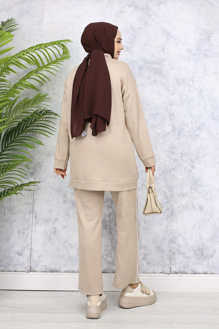 BNG Women Two-Piece Suit with Stripes - Beige 3367 - Kherson