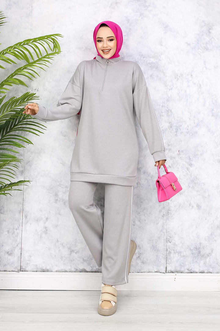 BNG Women Two-Piece Suit with Stripes Gray 3367 - Alghero