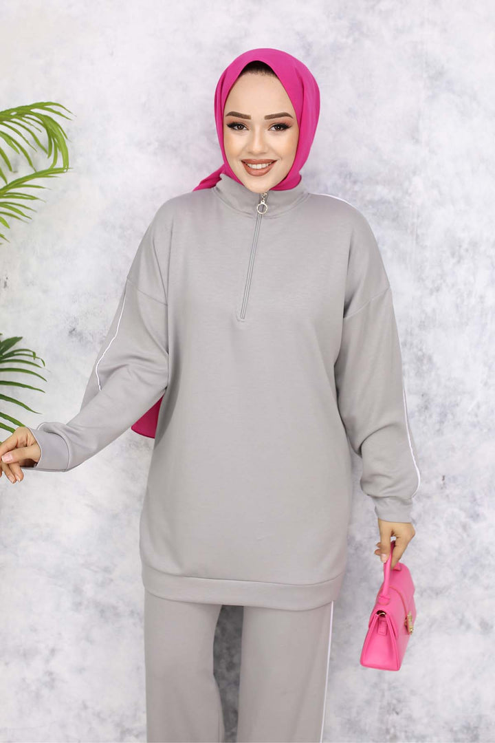 BNG Women Two-Piece Suit with Stripes Gray 3367 - Alghero