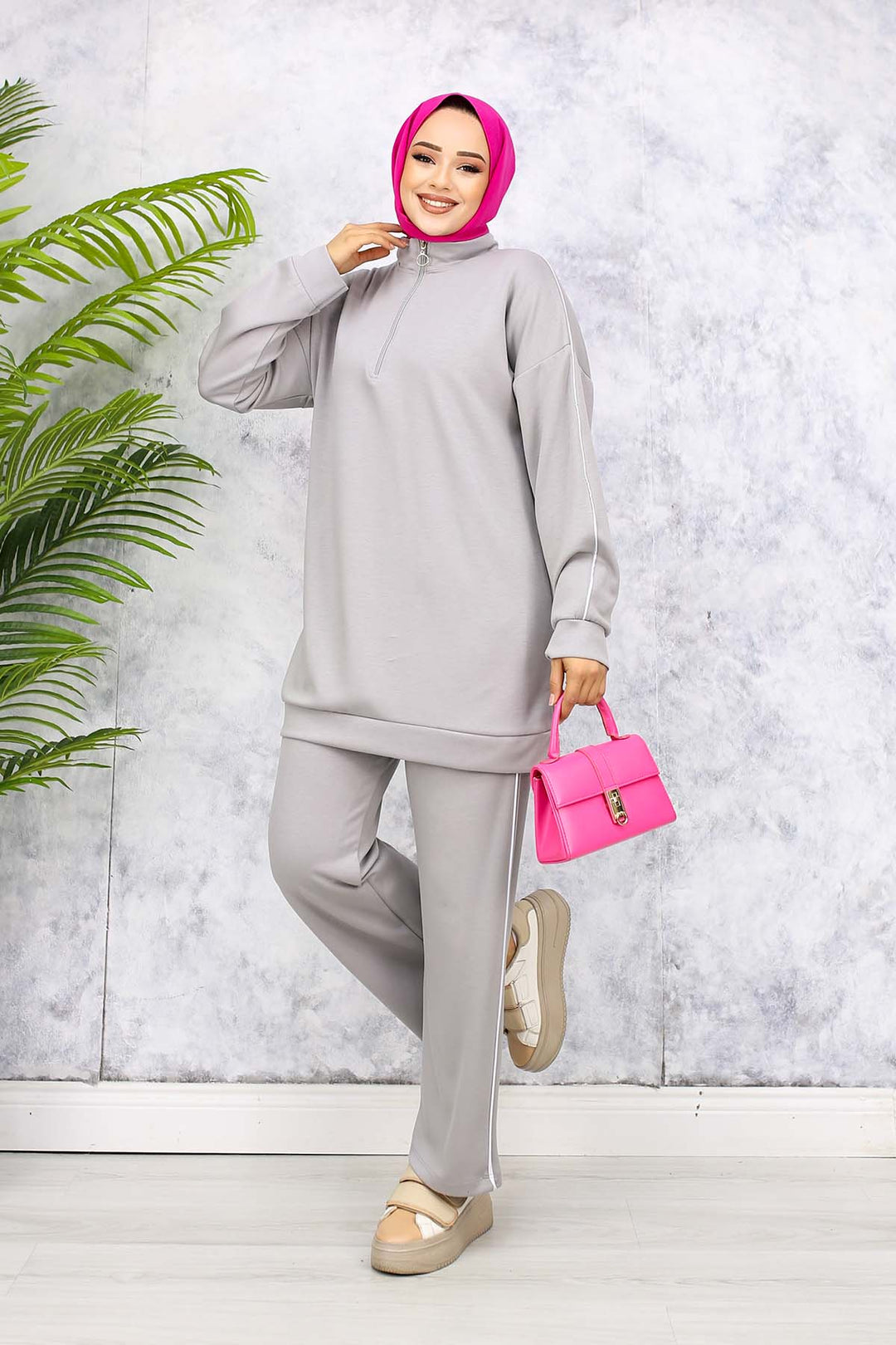 BNG Women Two-Piece Suit with Stripes Gray 3367 - Alghero