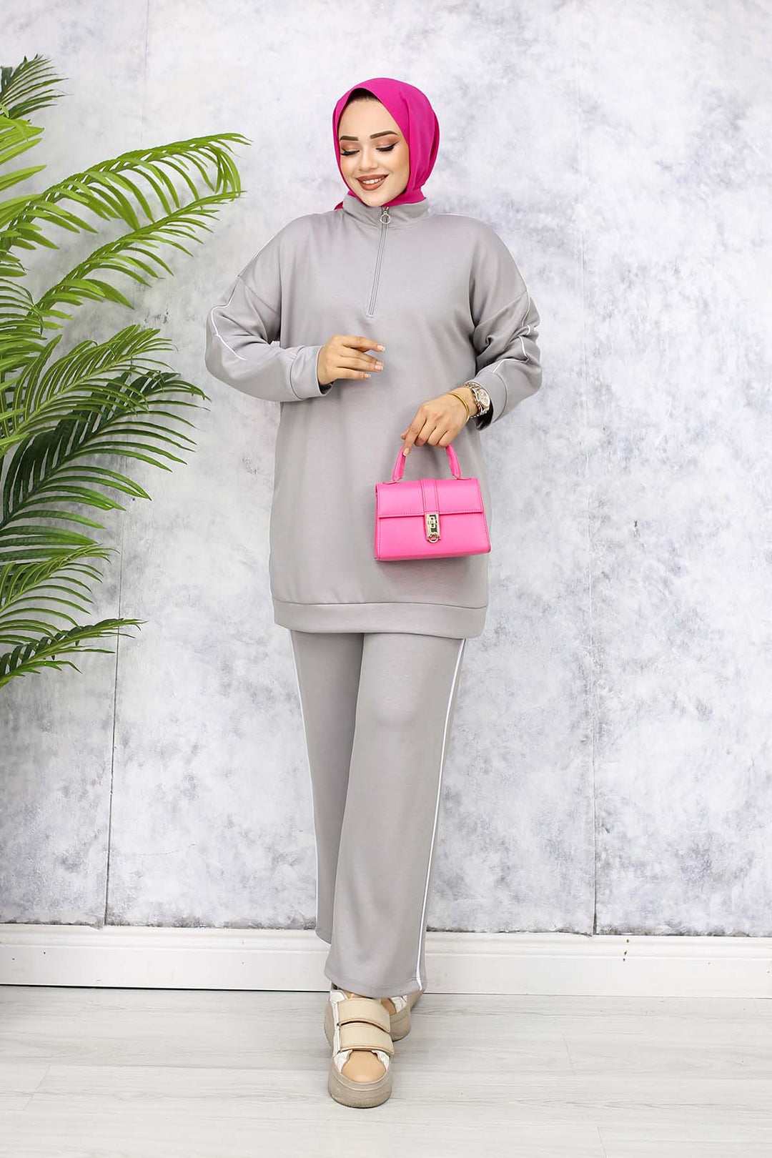 BNG Women Two-Piece Suit with Stripes Gray 3367 - Alghero