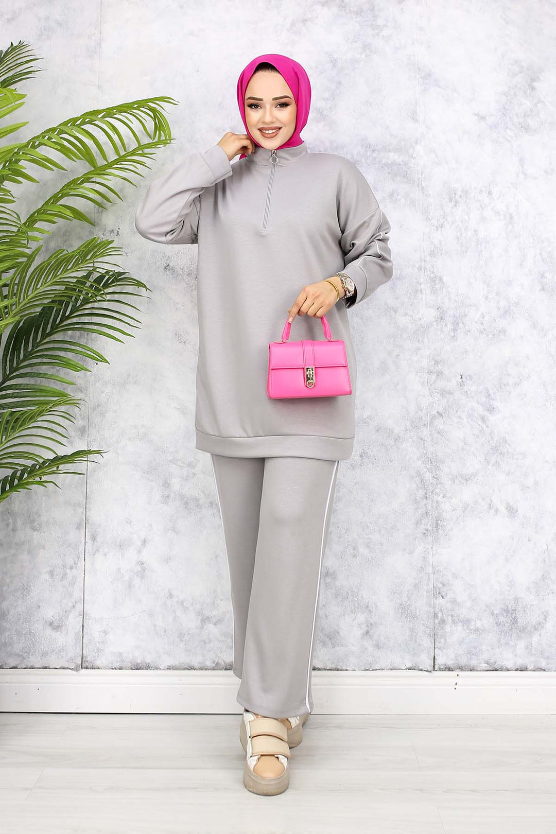 BNG Women Two-Piece Suit with Stripes Gray 3367 - Alghero