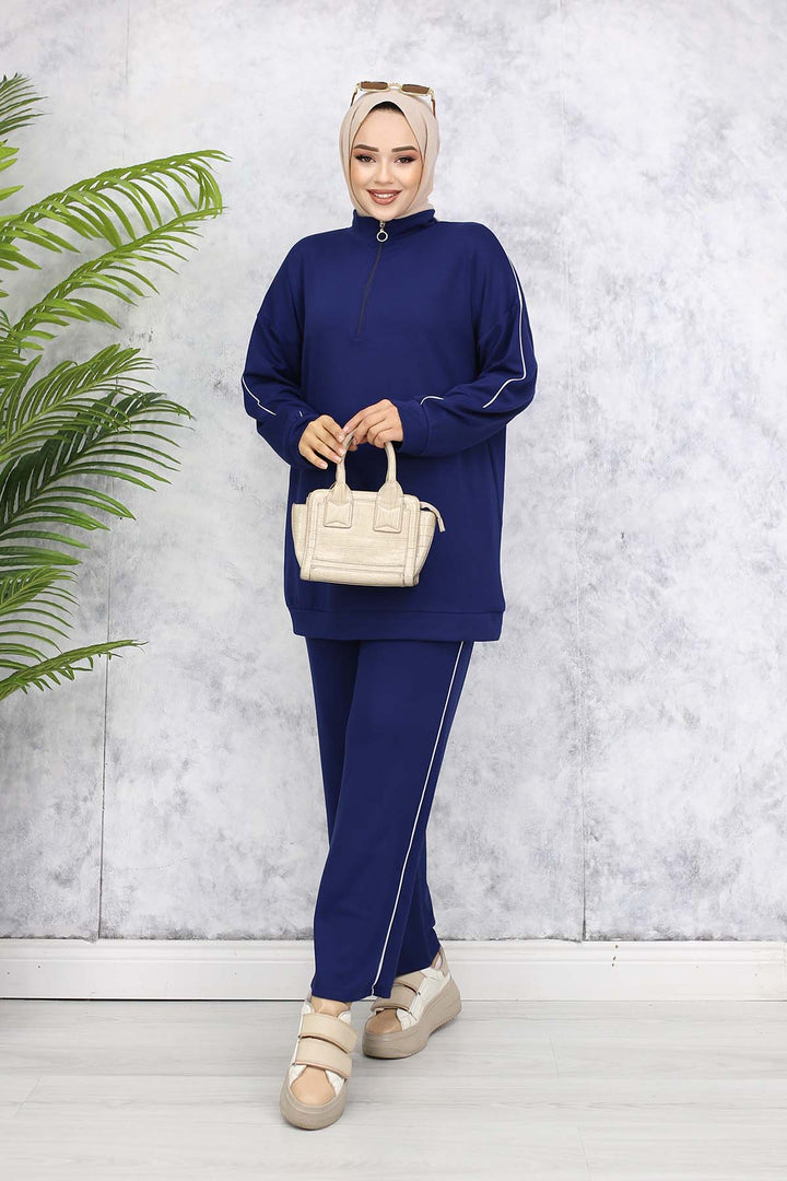 BNG Women Two-Piece Suit with Stripes - Navy Blue 3367 - Valladolid