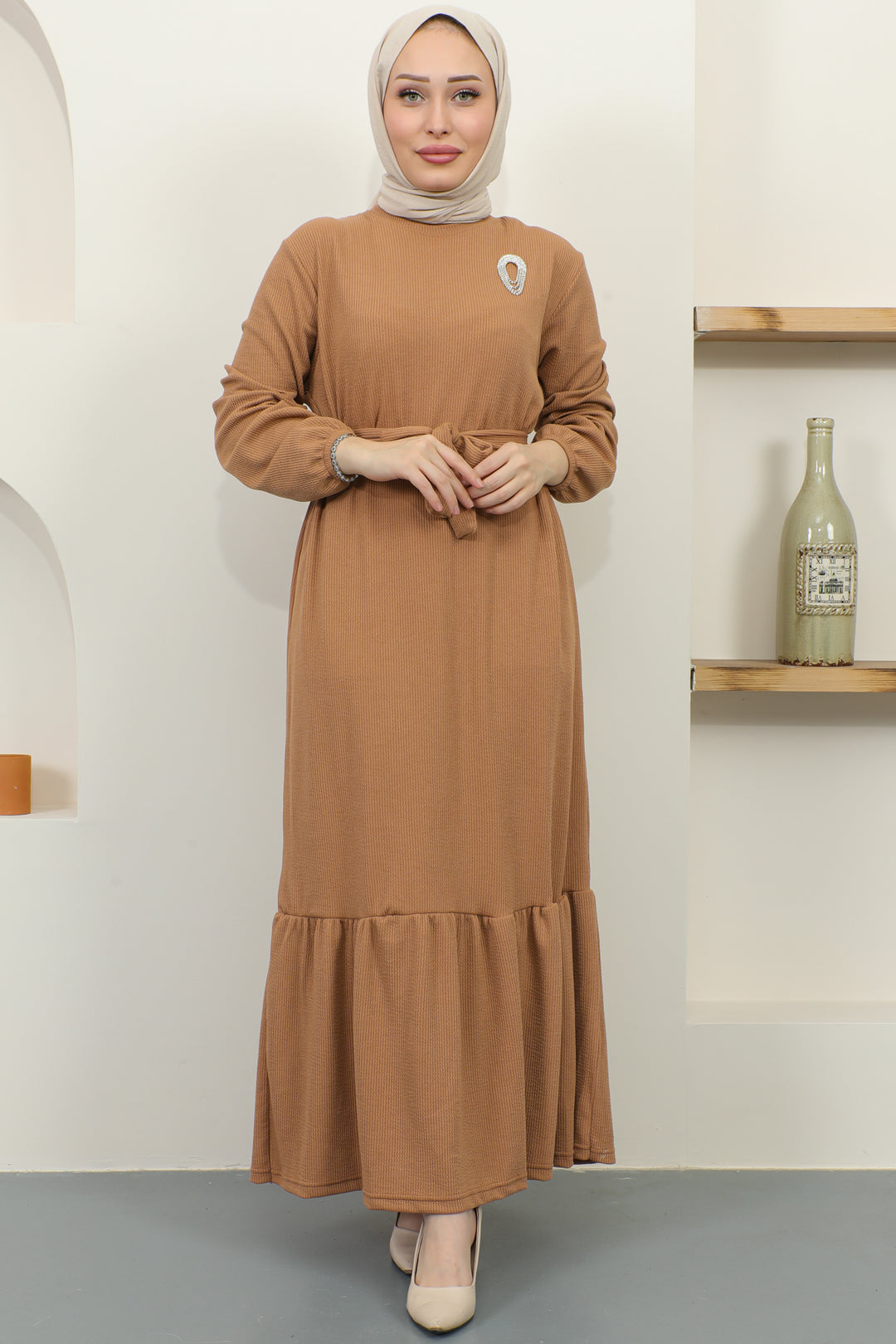 BNG Women Twist Brooch Dress Camel - Clermont