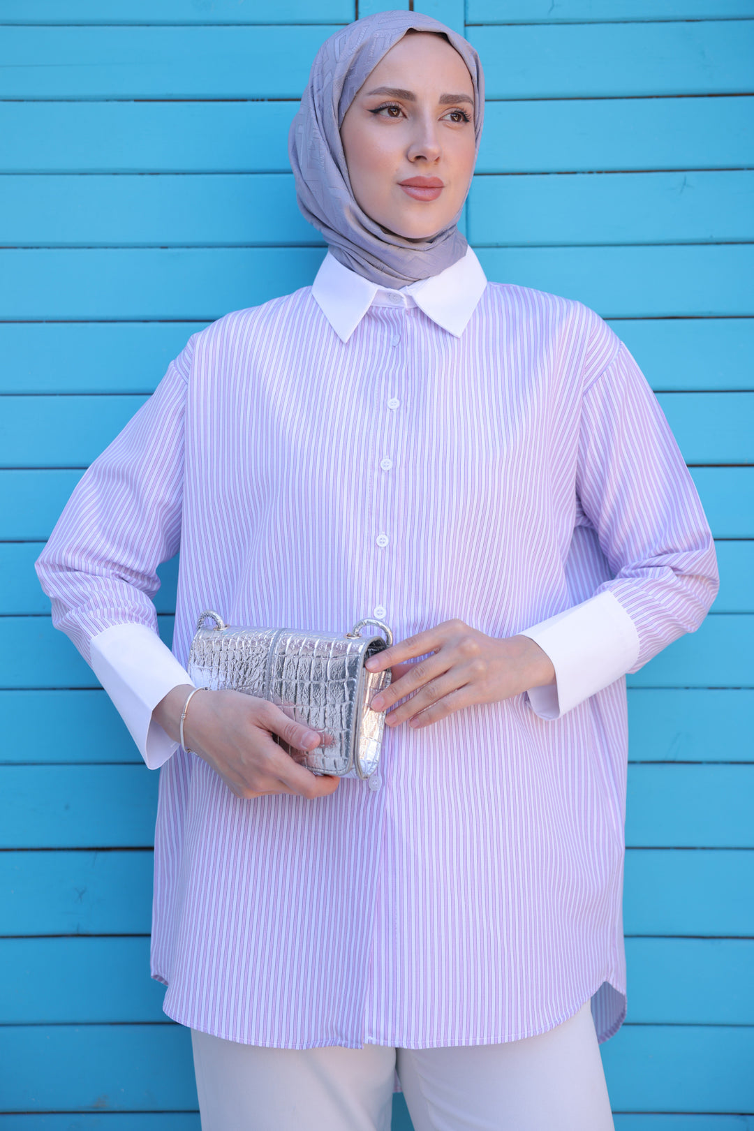 BNG Women Striped Detailed Shirt Pink - Clermont