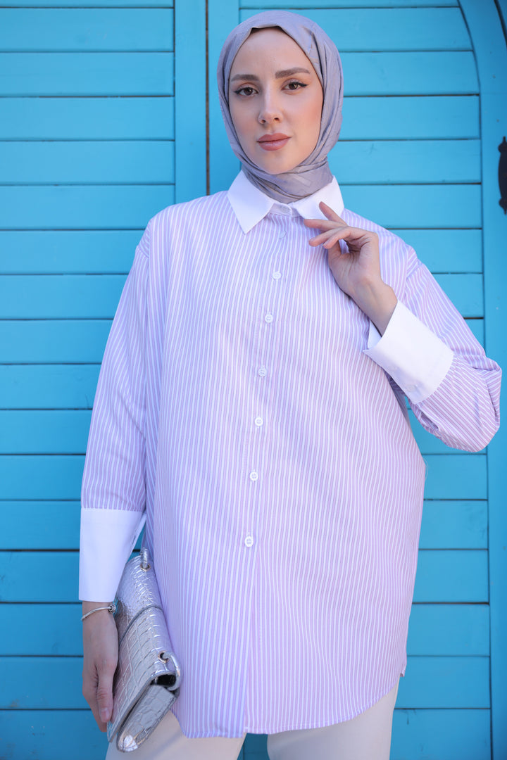 BNG Women Striped Detailed Shirt Pink - Clermont