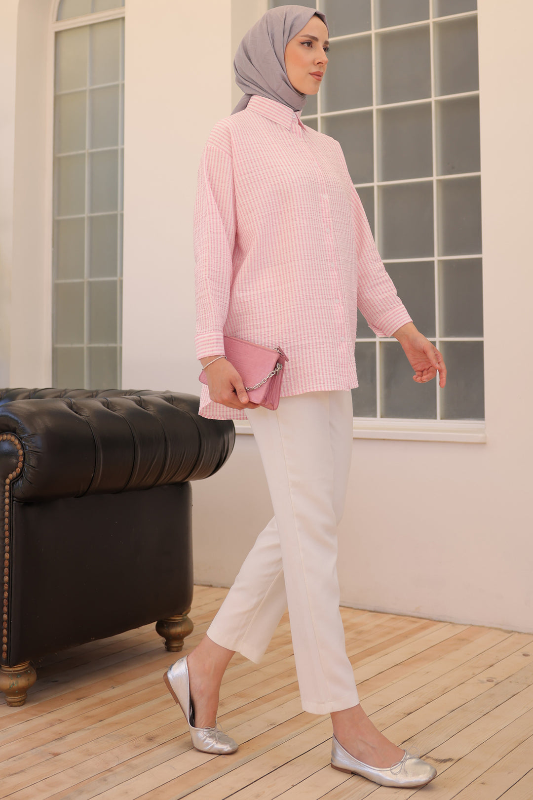 BNG Women Striped Shirt Pink - Clermont