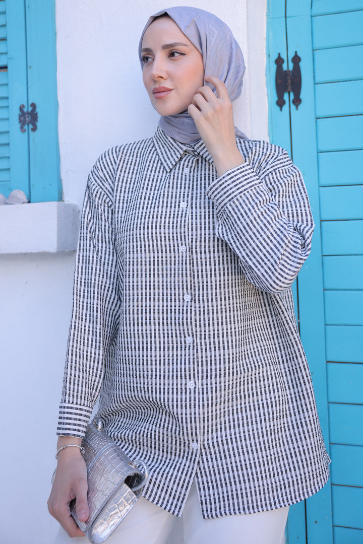 BNG Women Striped Shirt Black - Clermont