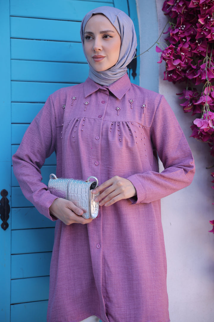 BNG Women Bead-Detailed Shirt Rose Pink - Clermont