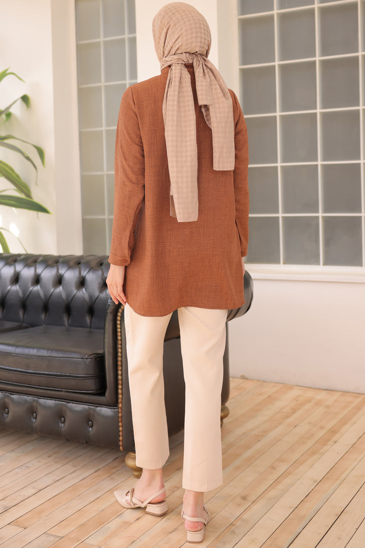 BNG Women Brown Shirt with Bead Detail - Clermont