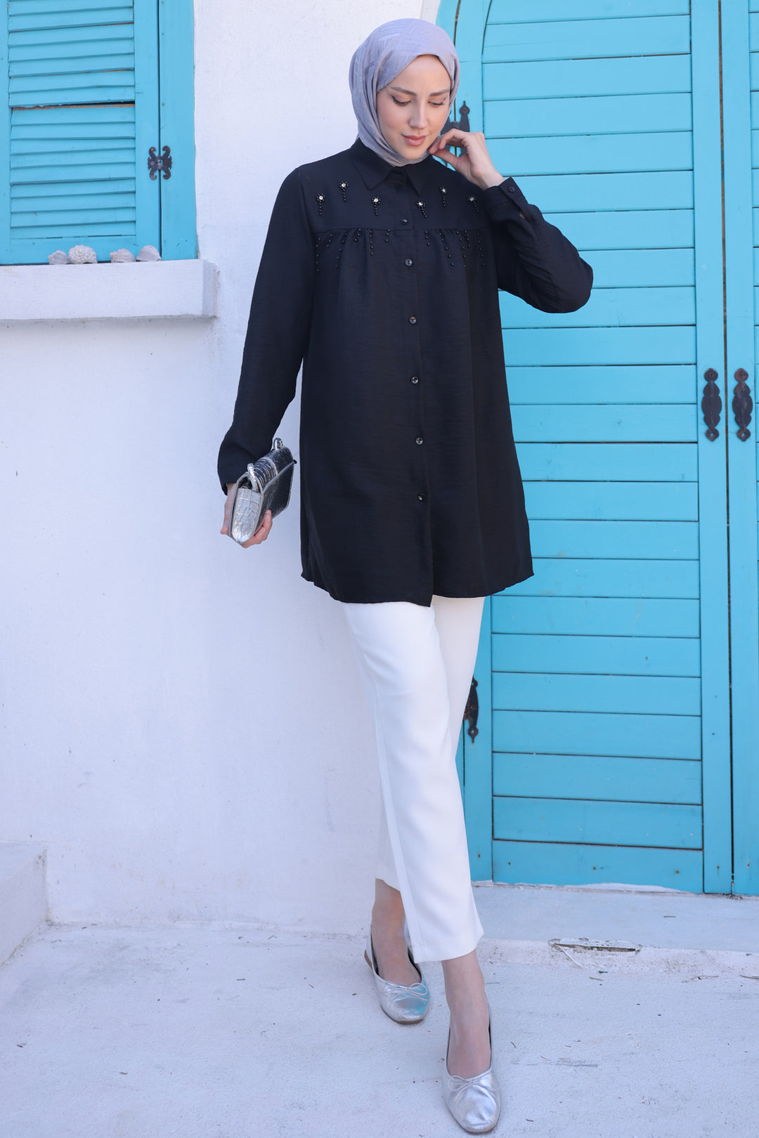 BNG Women Bead-Detailed Shirt Black - Clermont