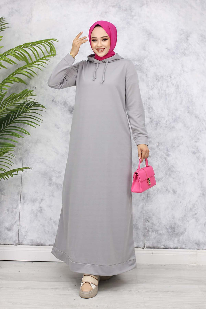 BNG Women Hooded Basic Dress 5042 Gray - Loures