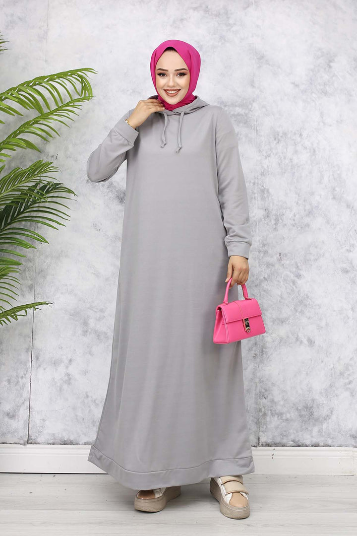 BNG Women Hooded Basic Dress 5042 Gray - Loures