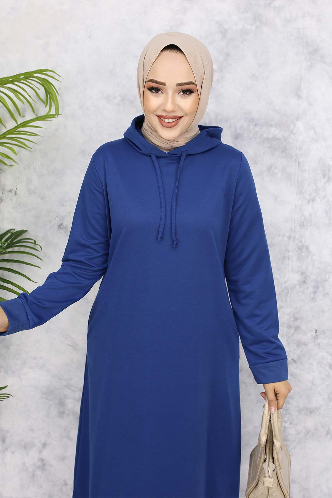 BNG Women Hooded Basic Dress 5042 Indigo - Eden Prairie