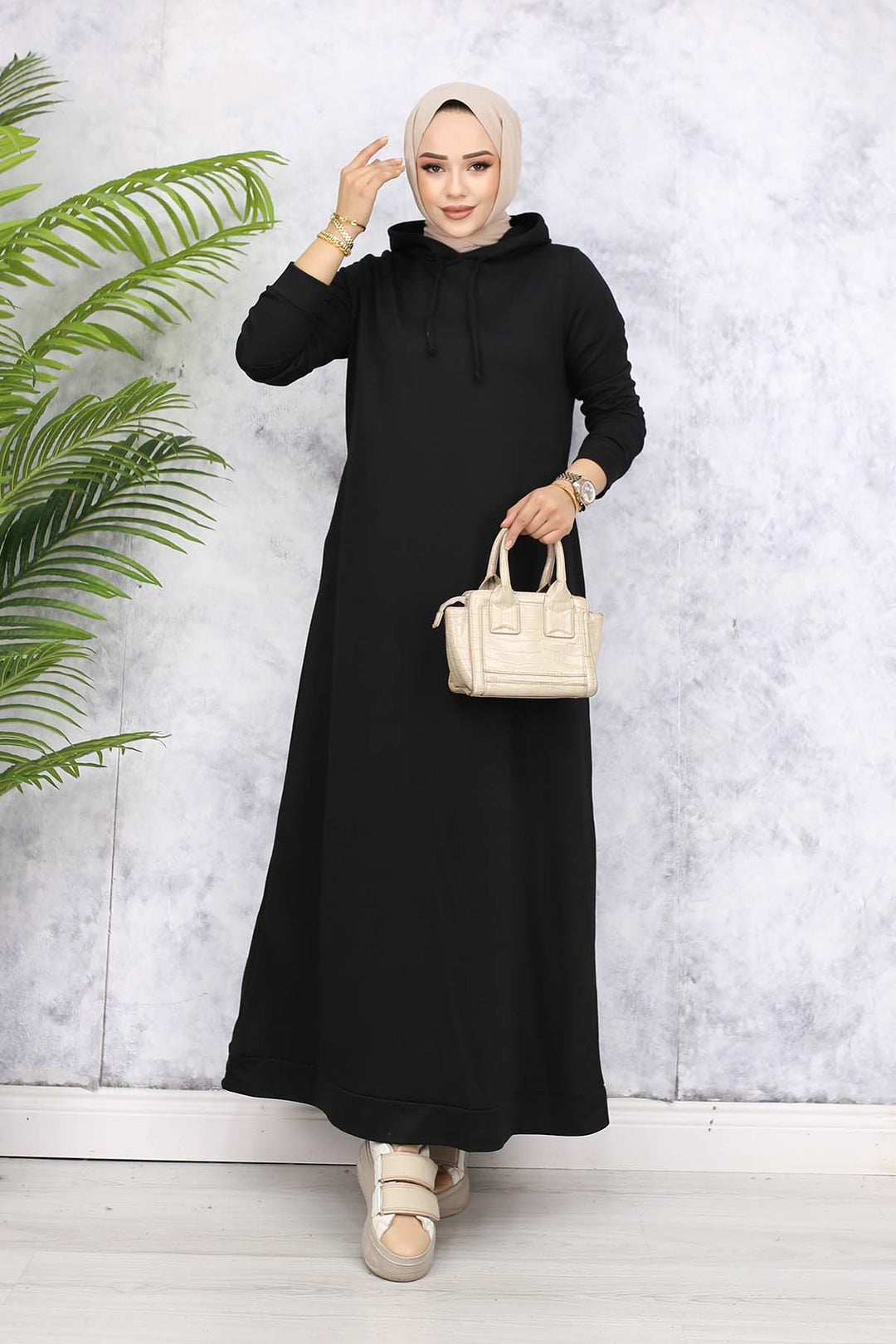 BNG Women Hooded Basic Dress 5042 Black - Biloxi