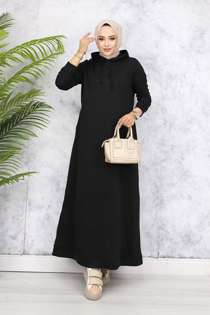 BNG Women Hooded Basic Dress 5042 Black - Biloxi