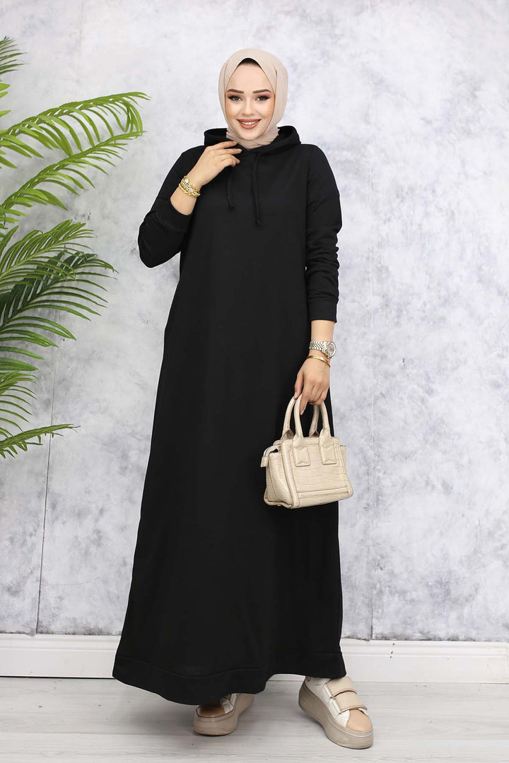 BNG Women Hooded Basic Dress 5042 Black - Biloxi