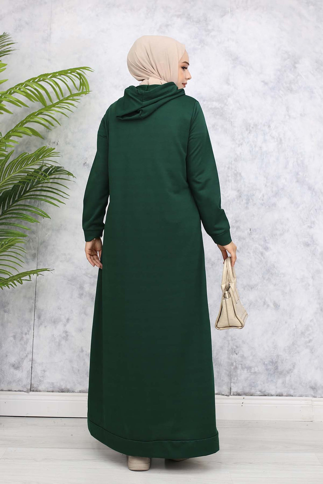 BNG Women Hooded Basic Dress 5042 Emerald Green - Pleasanton