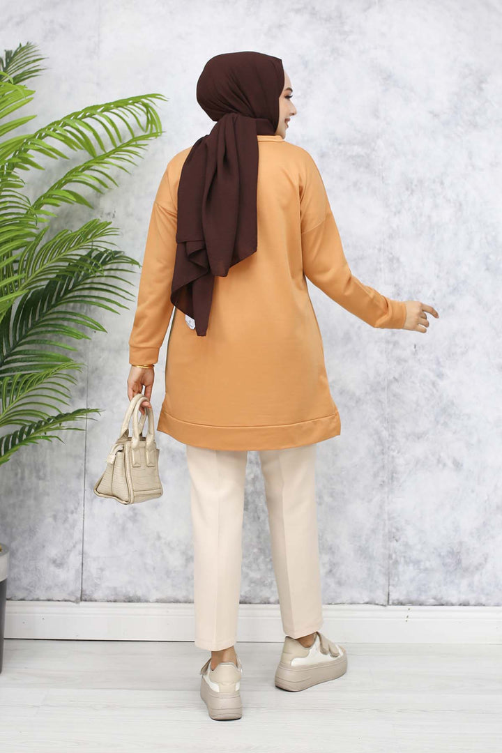 BNG Women Brooch Detailed Tunic 5034 Camel - Islington