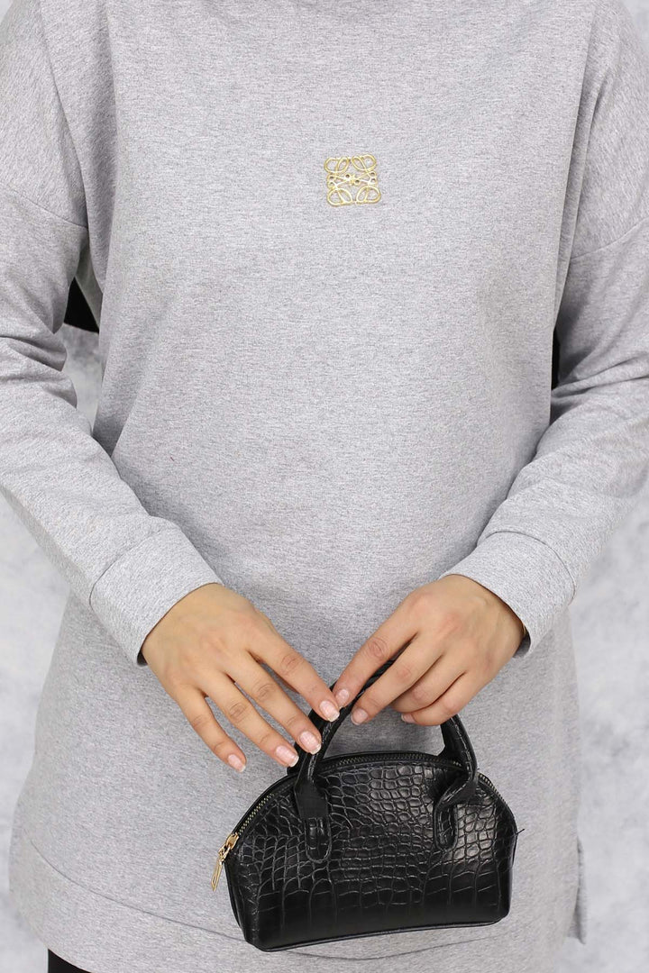 BNG Women Brooch Detailed Tunic 5034 Gray - Exeter